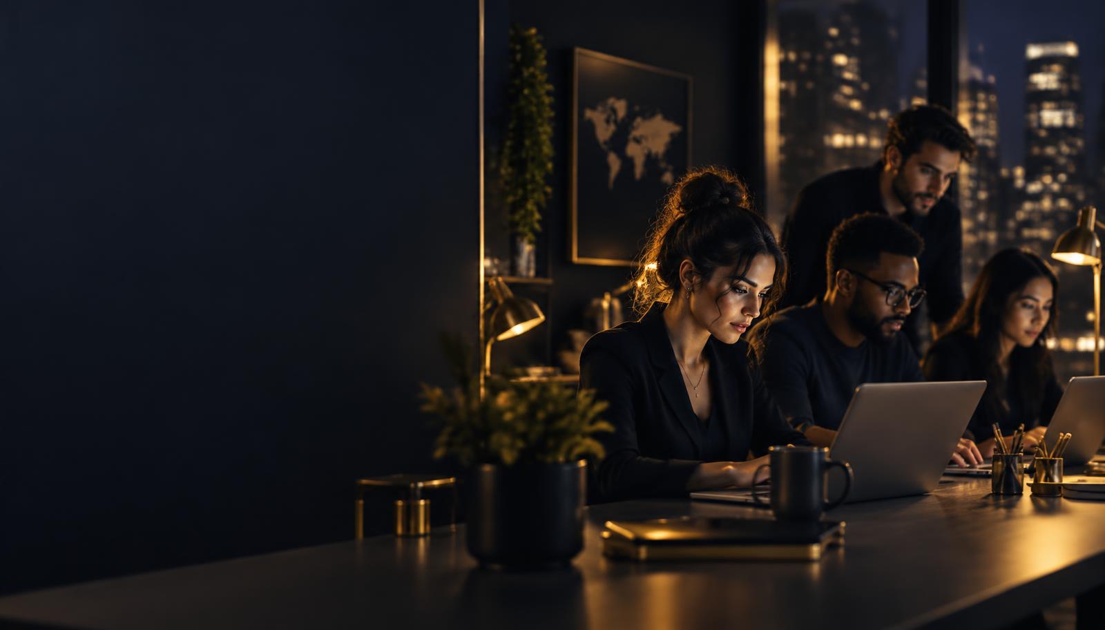 MIKAZA team working at night
